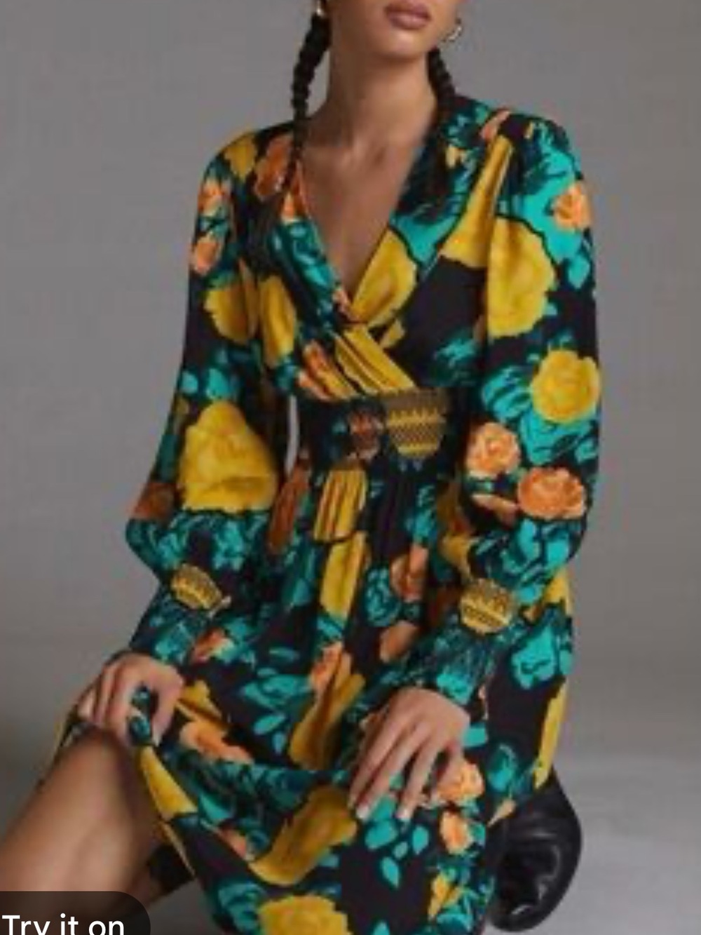 Anthropologie Tracy Reese Floral Midi Dress Size M - Picture 2 of 6
